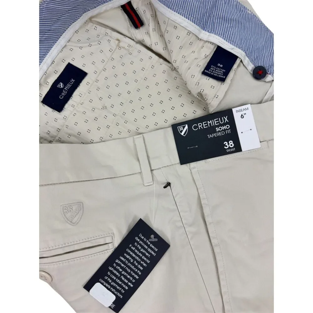 Cremieux Men's Classic Cream Shorts Size 38 NWT Brand New With Tags